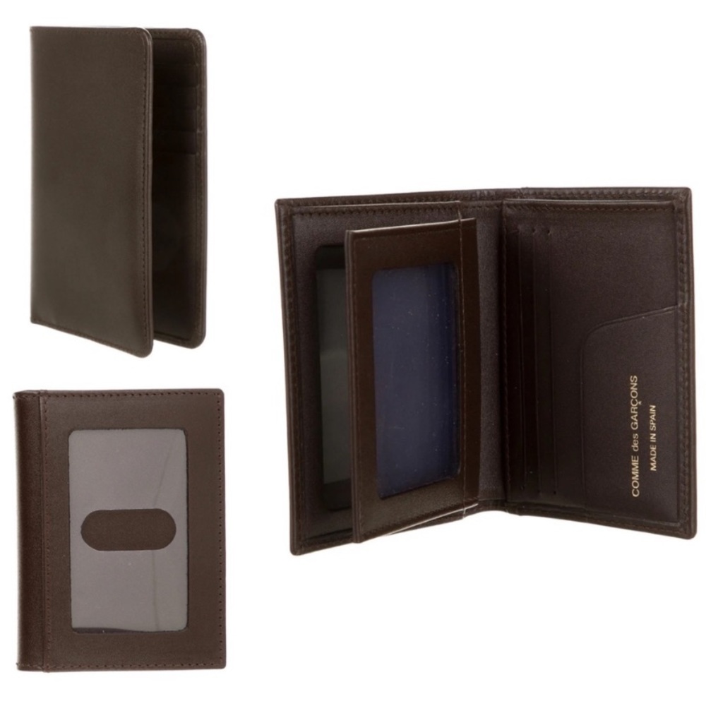 Comme Des Garcons Leather Bifold Wallet with ID Slot